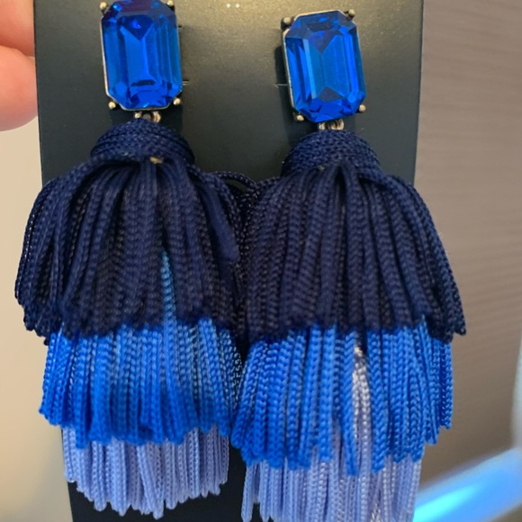 J. Crew Jewelry - Jcrew blue color block tassel earrings